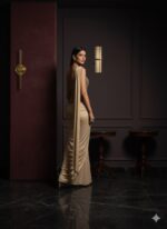 Golden Radiance Draped Corset Attire