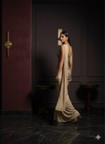 Golden Radiance Draped Corset Attire