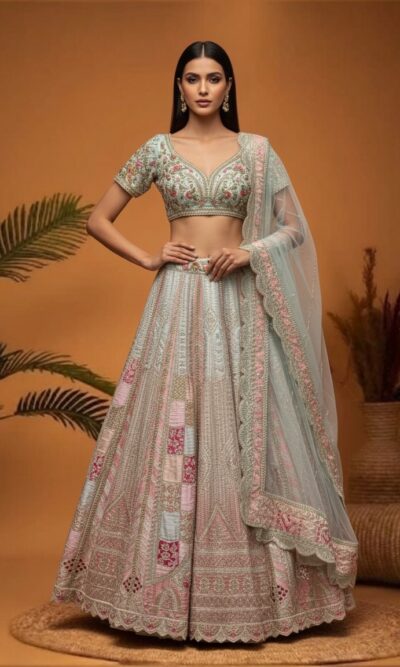Ethereal Pastel Embroidered Lehenga