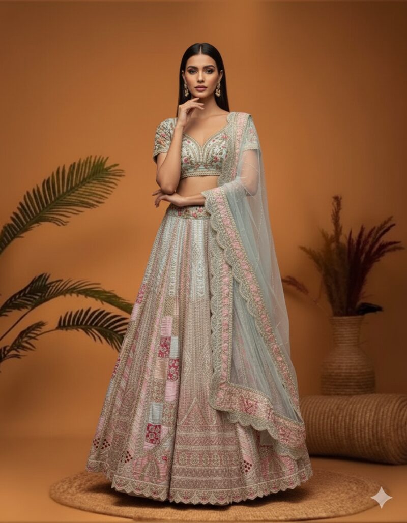 Ethereal Pastel Embroidered Lehenga