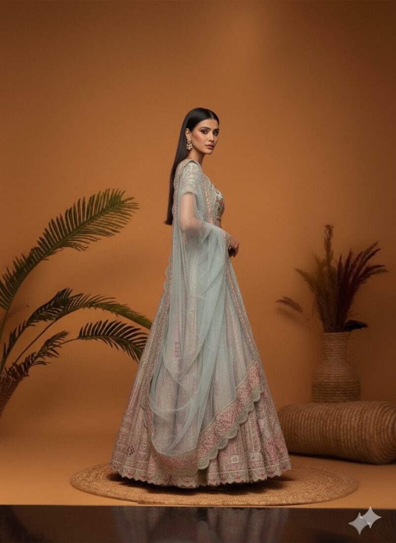 Ethereal Pastel Embroidered Lehenga