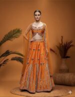Radiant Orange Silk Charm Lehenga