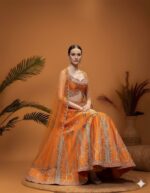 Radiant Orange Silk Charm Lehenga