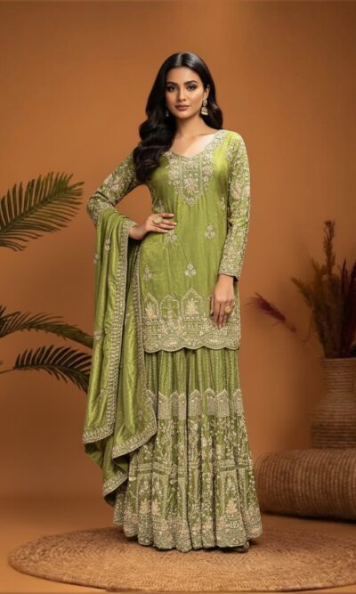 Timeless Zari Work Sharara Suit