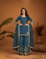 Teal Elegance Sharara Set