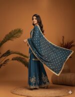 Teal Elegance Sharara Set