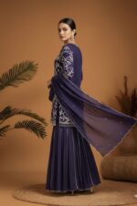 Imperial Purple Embellished Sharara Suit