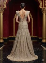 Sculpted Shoulder Couture Gown