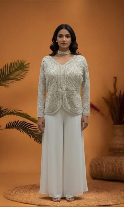 Ivory Mirror Embellished Kurta Set