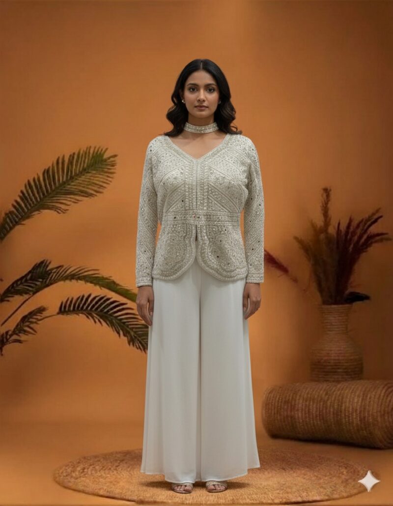 Ivory Mirror Embellished Kurta Set