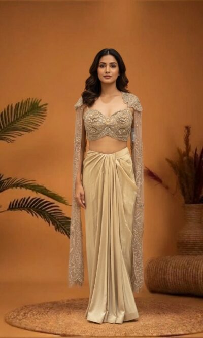 Embroidered Cape Drape Style Set