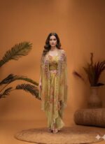 Contemporary Cape Drape Dhoti Set