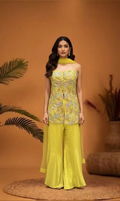 Radiant Embroidered Peplum Set