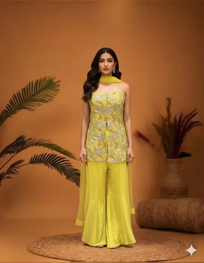 Radiant Embroidered Peplum Set