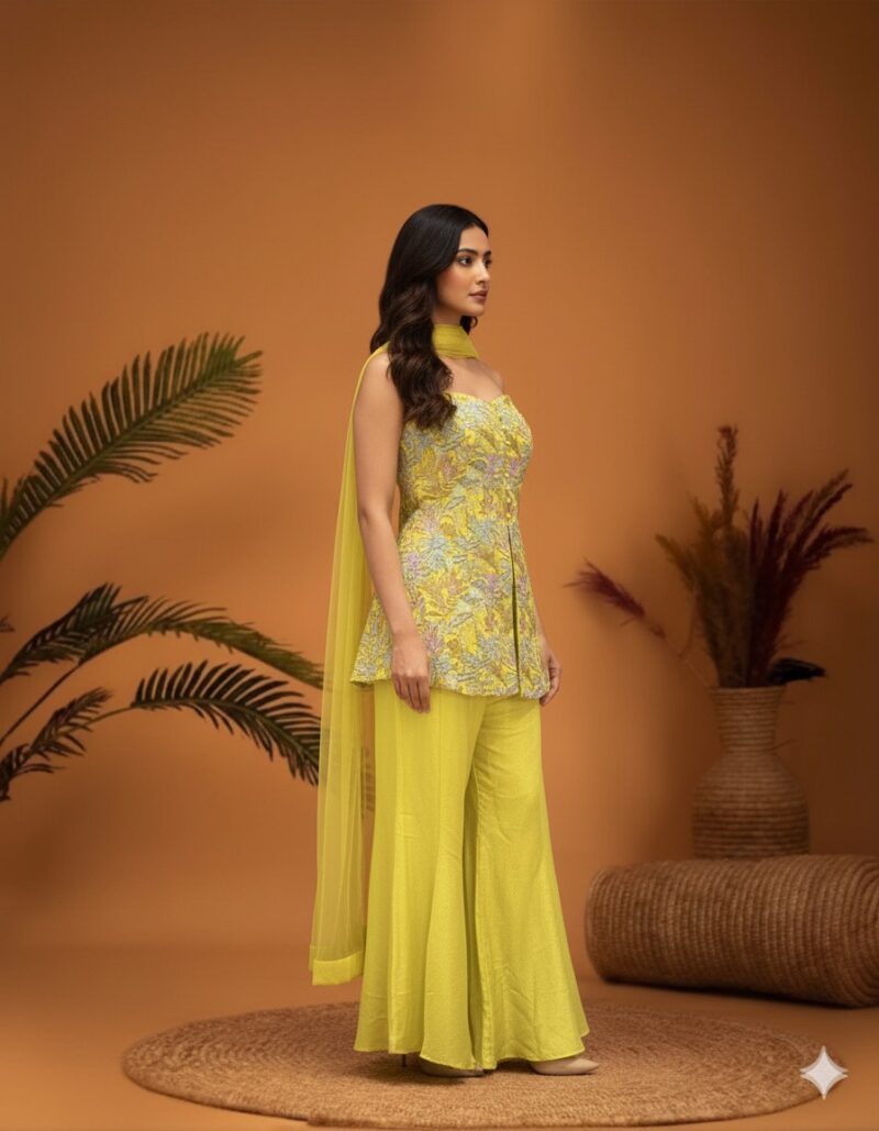 Radiant Embroidered Peplum Set