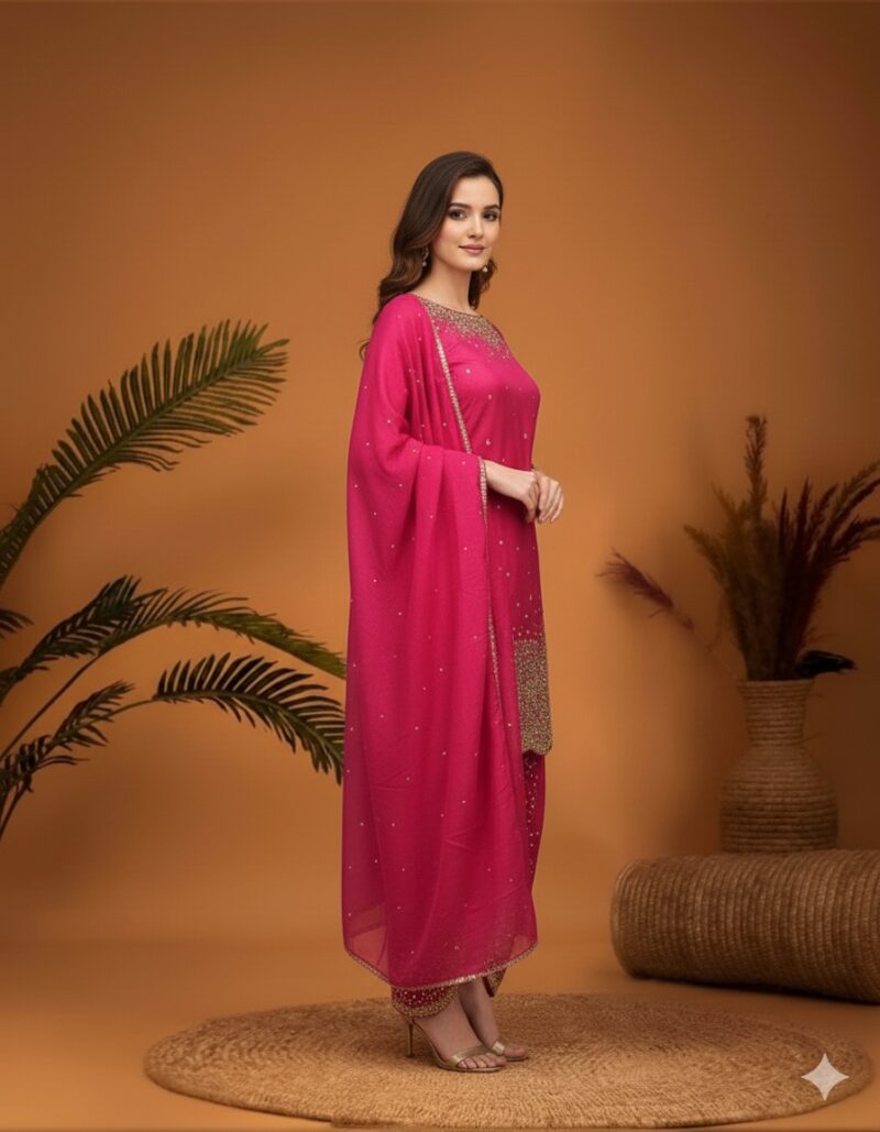 Hot Pink Dhoti Style Suit