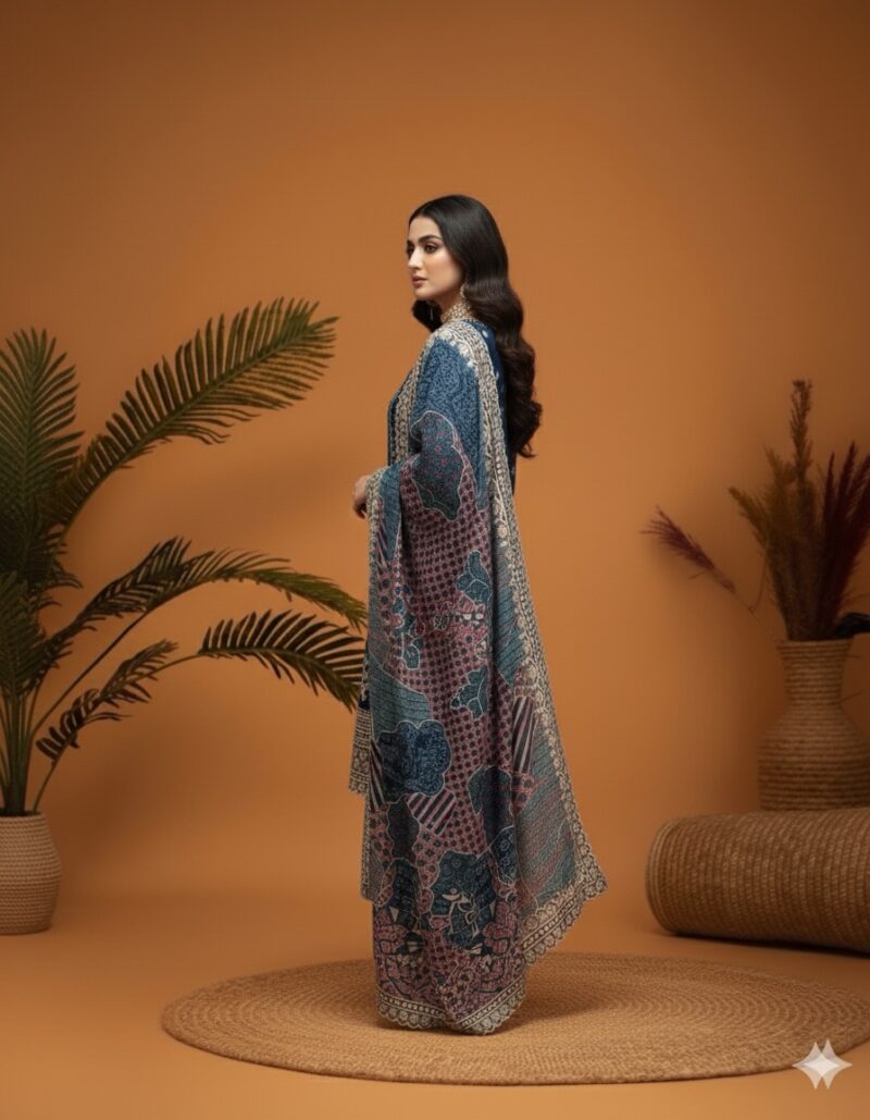 Mystic Peacock Embroidered Suit