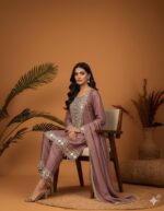 Mauve Mirror Suit with Pants