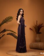 Plum Sequin Sharara Set