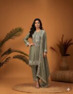 Sage Green Mirror Dhoti Style Suit