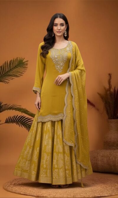 Mustard Glow skirt suit
