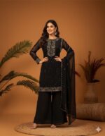 Midnight Noir Palazzo Style Suit