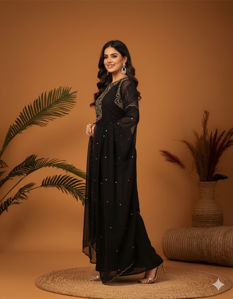 Midnight Noir Palazzo Style Suit