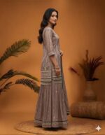 Dusky Rose Embroidered Garara Suit