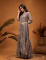 Dusky Rose Embroidered Garara Suit