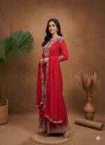 Crimson Floral Sharara Set