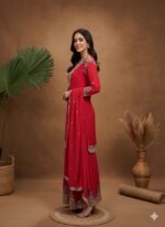 Crimson Floral Sharara Set