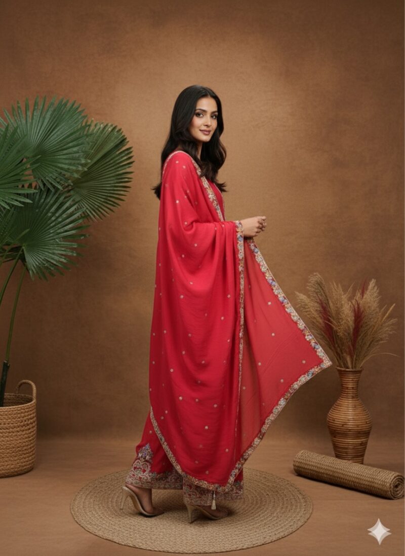 Crimson Floral Sharara Set