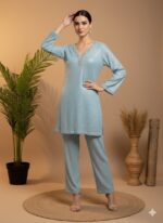 Ice Blue Sequin Set