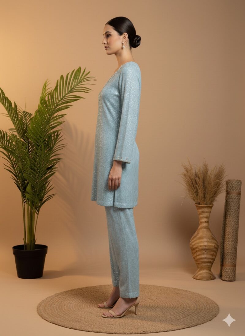 Ice Blue Sequin Set