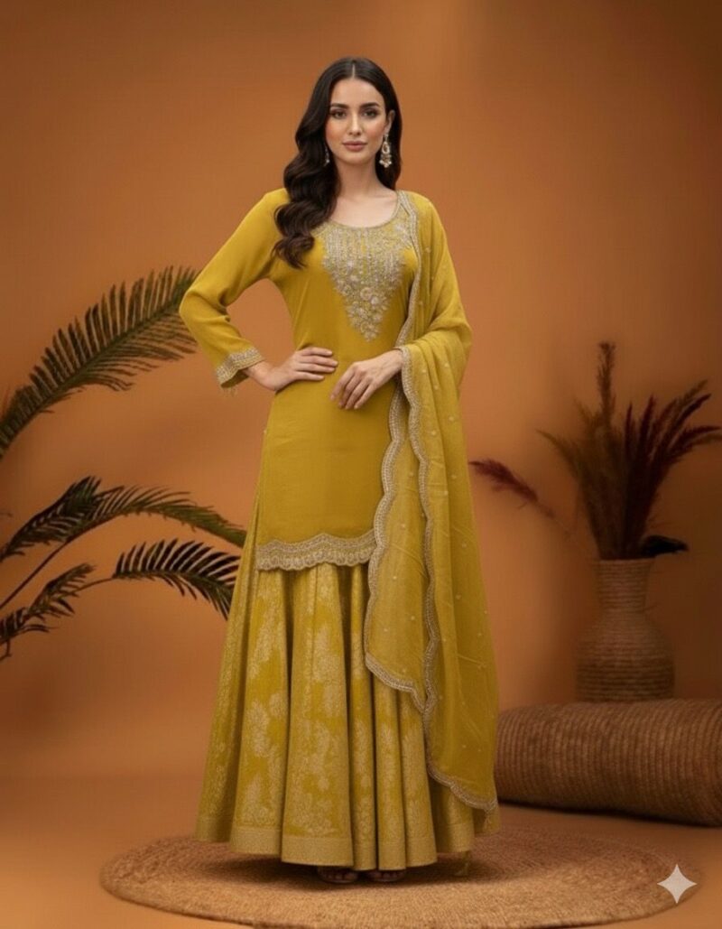 Mustard Glow skirt suit