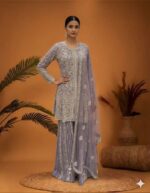 Moonlight Lavender Sharara Suit