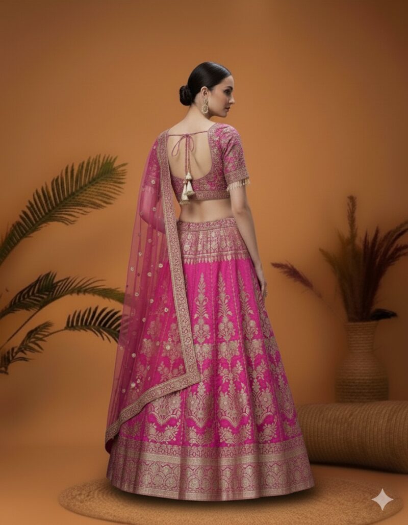 Gulabi Banarasi Charm Lehenga