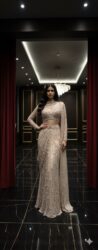 Champagne Whisper Draped Indo Western