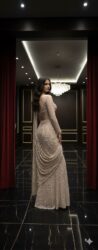 Champagne Whisper Draped Indo Western