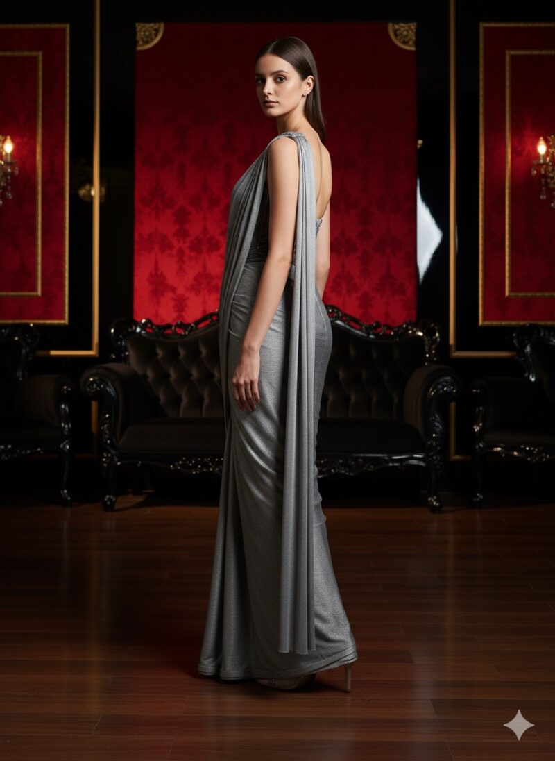 Moonlit Corset Draped Saree