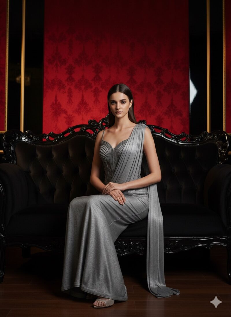 Moonlit Corset Draped Saree