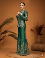 Emerald Green Embroidered Jacket Set
