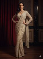 Ivory Golden Luxe Draped Saree