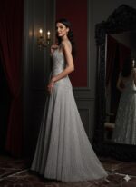 Silver Cascade Crystal Gown