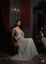 Silver Cascade Crystal Gown