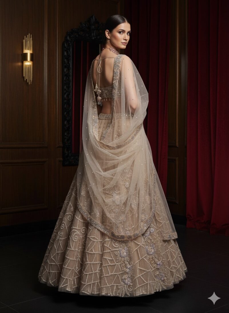 Graceful Ivory Embellished Lehenga Set