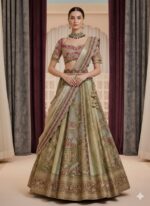 Intricately Embroidered Sage Green Lehenga