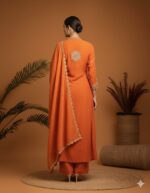 Sunlit Orange Embroidered Anarkali Ensemble