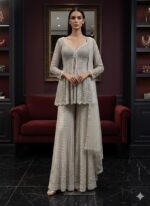 Frosted Pearl Sharara Suit