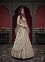Champagne Mist Embroidered Twilight Lehenga